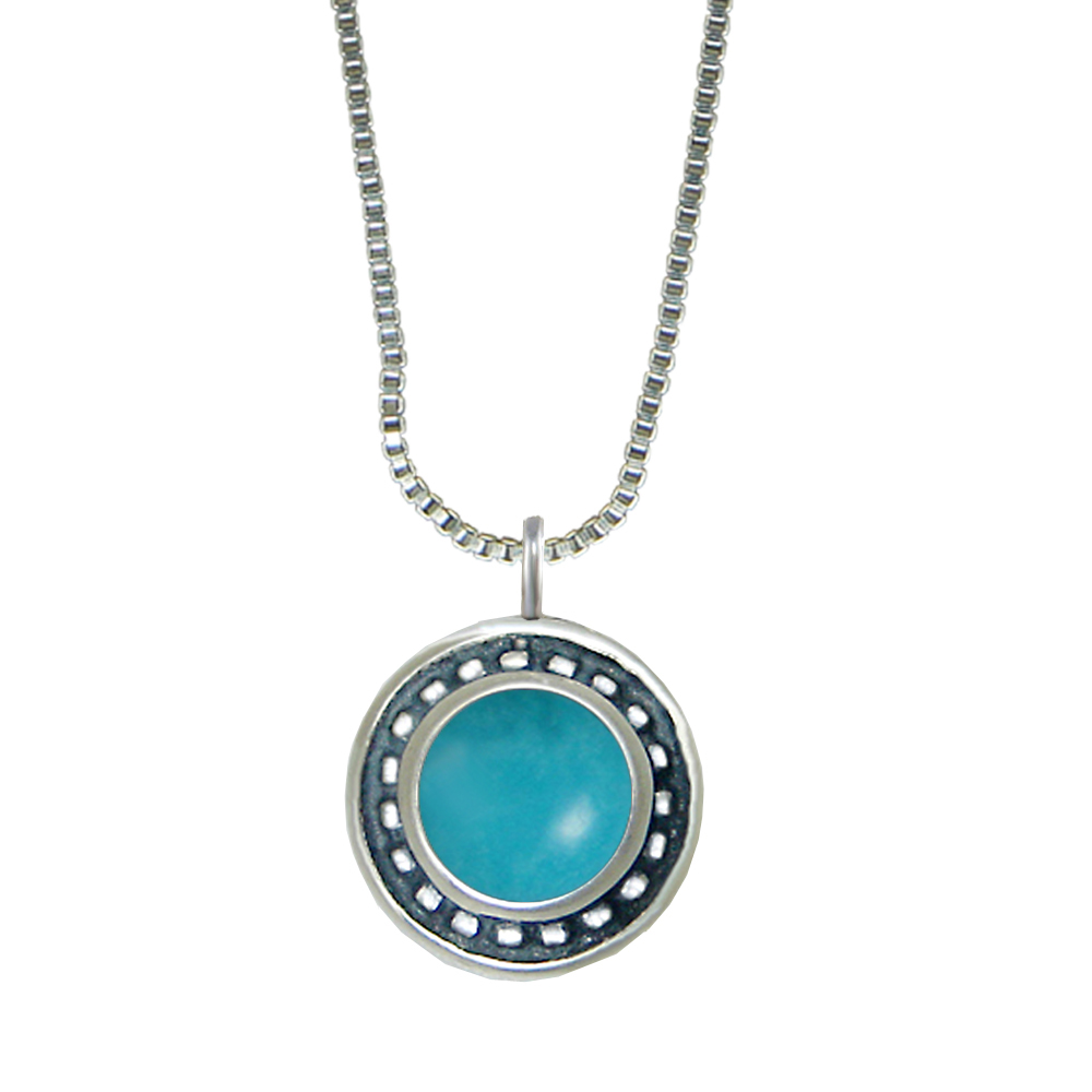 Sterling Silver Little Turquoise Pendant Necklace